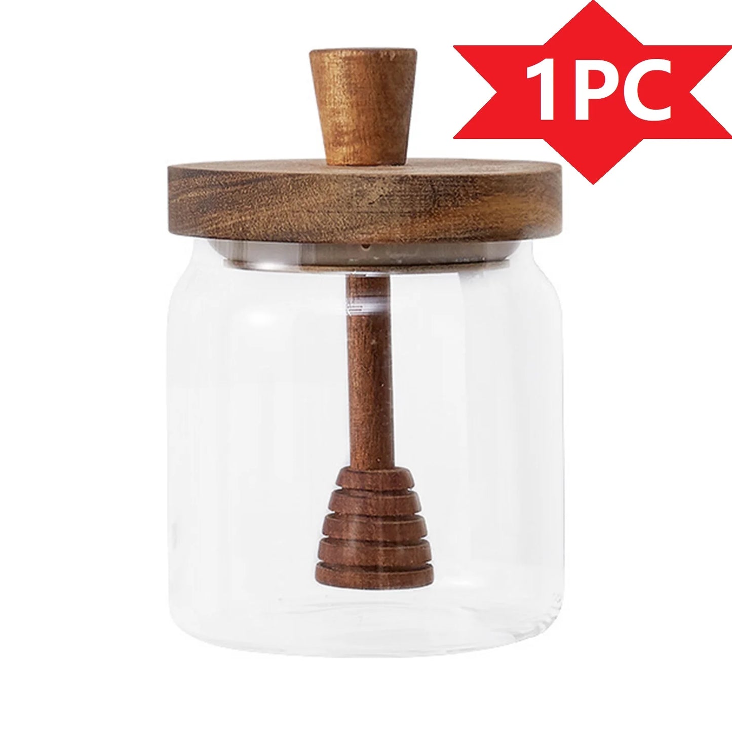 Set Barattoli Sigillati In Vetro Con Coperchio In Legno Contenitori Cucina Trasparenti Bastoncini Immersione In Legno