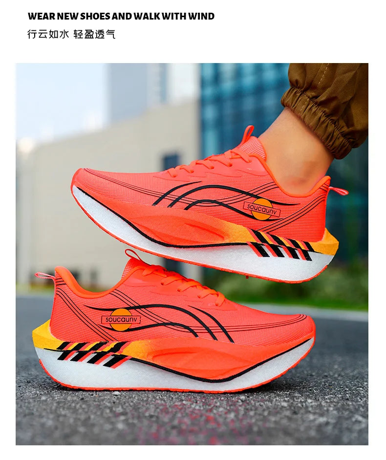Scarpe Da Corsa Carbon Board Marathon Uomo Donna Traspiranti Leggere Antiscivolo Scarpe Da Ginnastica Atletiche