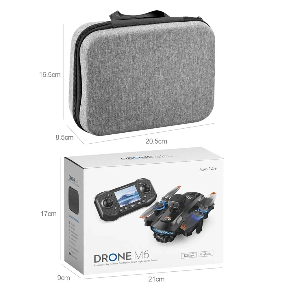 Drone M6 Originale Fotocamera Professionale 4K 8K WiFi 5G FPV Video 4K UAV Schermo Telecomando RC Quadricottero Regalo