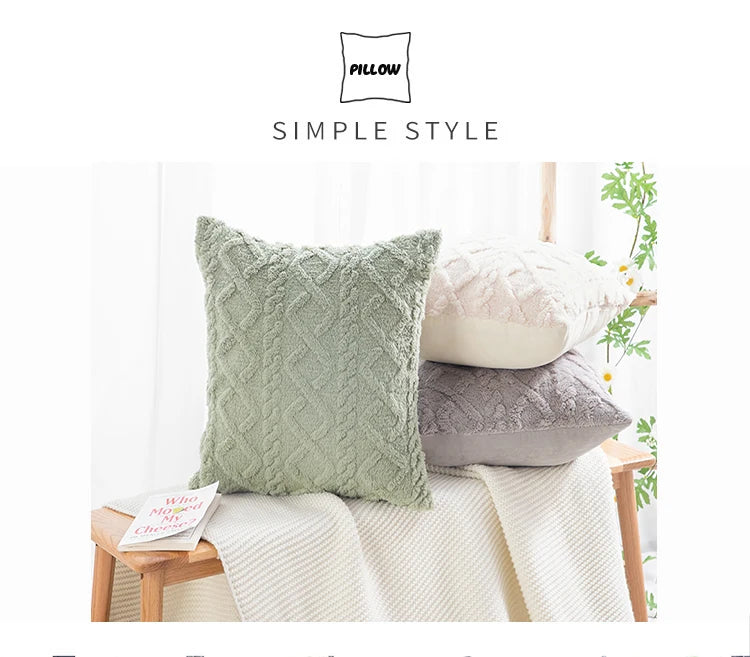 Fodera Per Cuscino In Peluche Geometrica 45x45 Cm Per Divano Soggiorno Decorativa Per La Casa