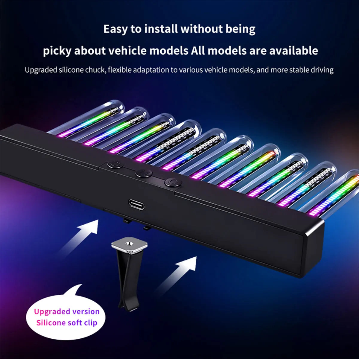 Luce Ambientale RGB Con Sensore Sonoro Striscia LED Sincronizzata Con La Musica Per Auto USB E Cruscotto