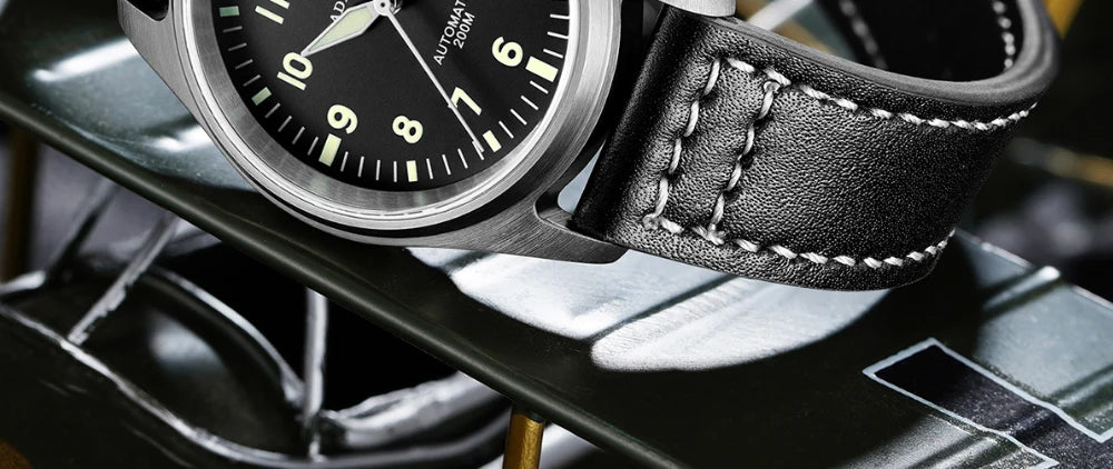 Orologio Meccanico Con Zaffiro 39mm Movimento 8215 Giappone Automatico Da Uomo Impermeabile 200m Luminoso Pilota Retrò