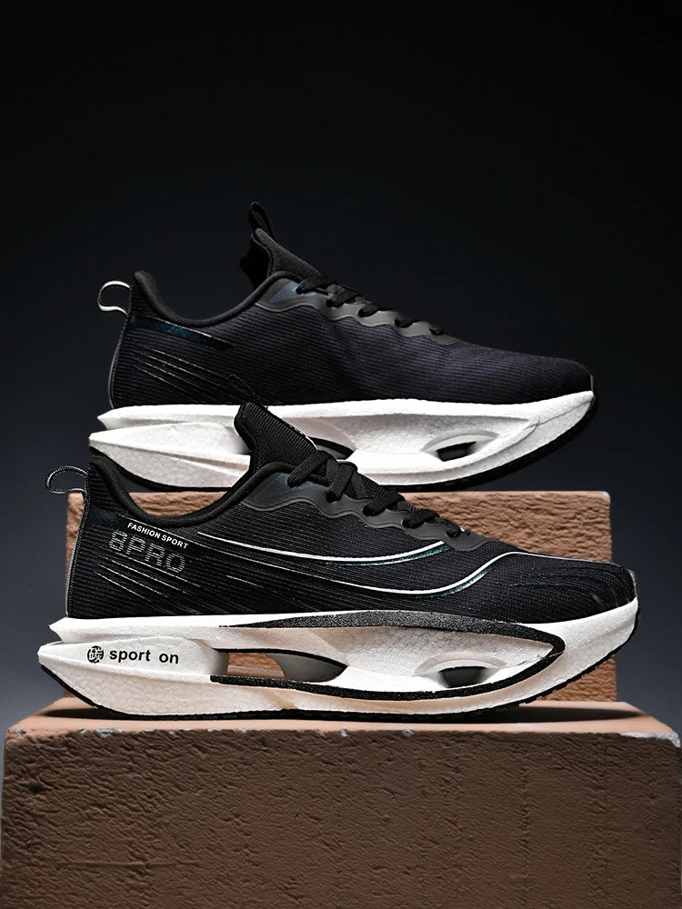 Scarpe Da Corsa Sportive Unisex Uomo Donna Maratona Carbon Board Cuscino Aria Antiscivolo Leggere Traspiranti