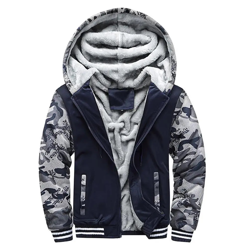Giacca Invernale Da Uomo Camouflage Con Cappuccio In Pile A Manica Lunga Streetwear Abbigliamento Uomo