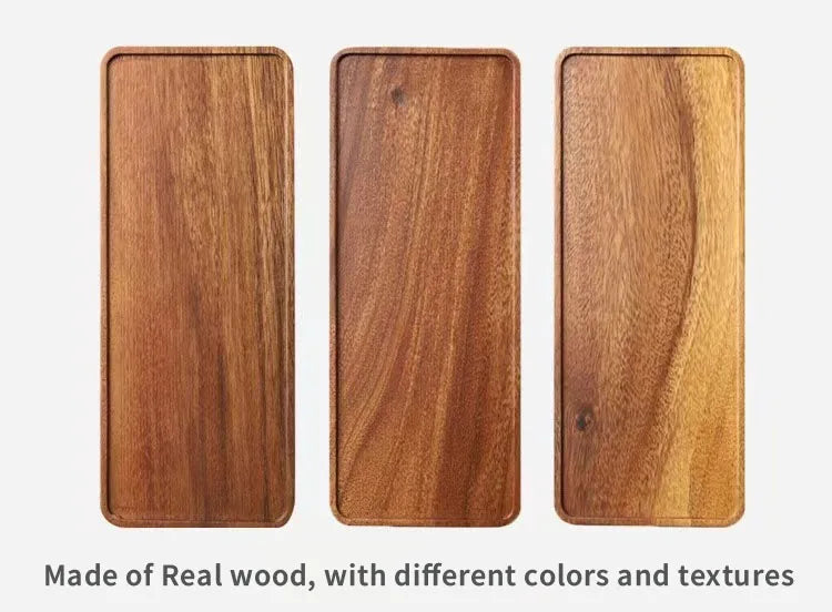 Vassoio In Legno Naturale Rettangolare Per Snack Di Frutta Portata Da Casa E Hotel Decorazione Forniture