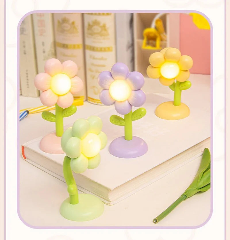 Lampada LED Fiore Notturna Mini Luce Da Tavolo Per Comodino Camera Da Letto Luce Ambientale Giocattolo Per Bambini Regalo