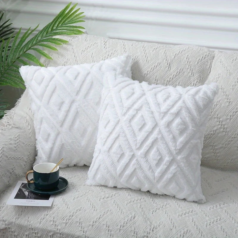 Fodera Per Cuscino In Peluche Jacquard Rombo Grigio Poliestere 100 Percento Stile Nordico Per Divano Ufficio Auto