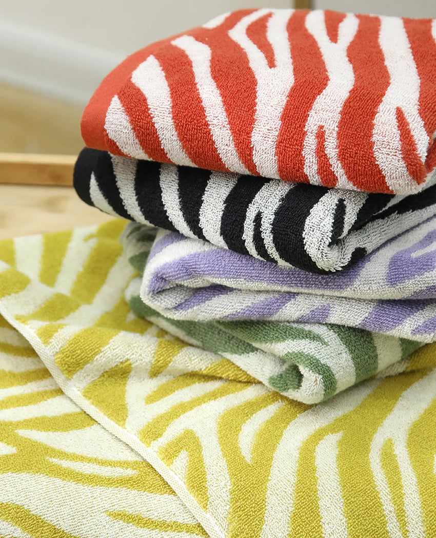 Asciugamano Viso E Mani In Cotone Morbido Con Motivo Tigre A Righe Jacquard Assorbente E Asciugatura Rapida Per Casa