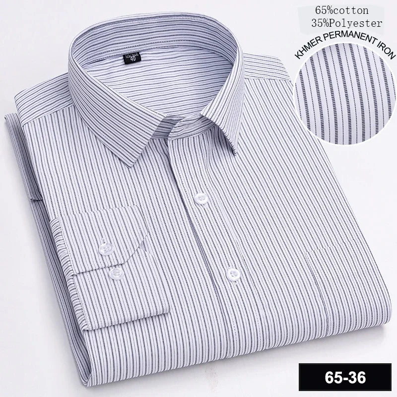 Novità Camicia Da Uomo Slim Fit Maniche Lunghe Formale Con Tasca Singola In Morbido Cotone Scozzese Per Ufficio