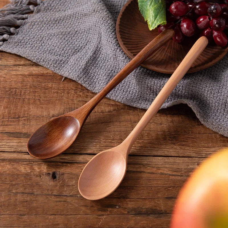 Set Da 2 Cucchiai In Legno Per Zuppe Porridge Cereali E Dessert Utensili Da Cucina Eco Friendly Ergonomici