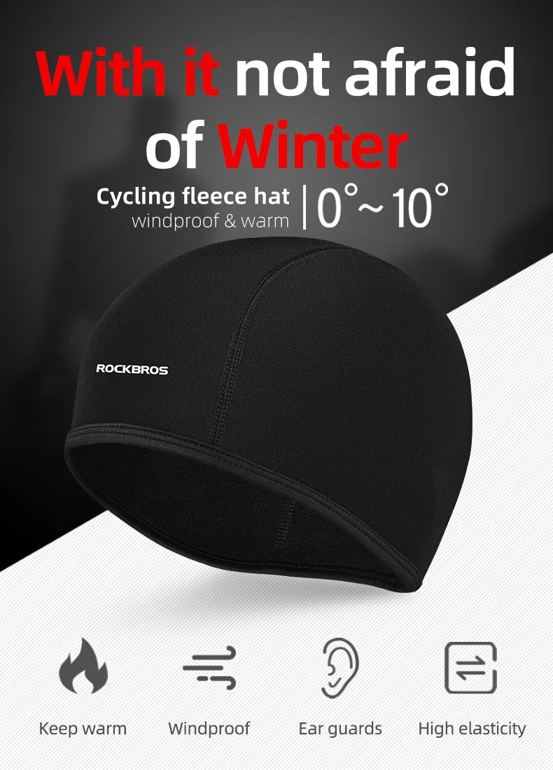 Rockbros Cappello In Pile Da Ciclismo Invernale Antivento Per Uomo Berretto Sportivo Da Esterno Caldo Per La Testa