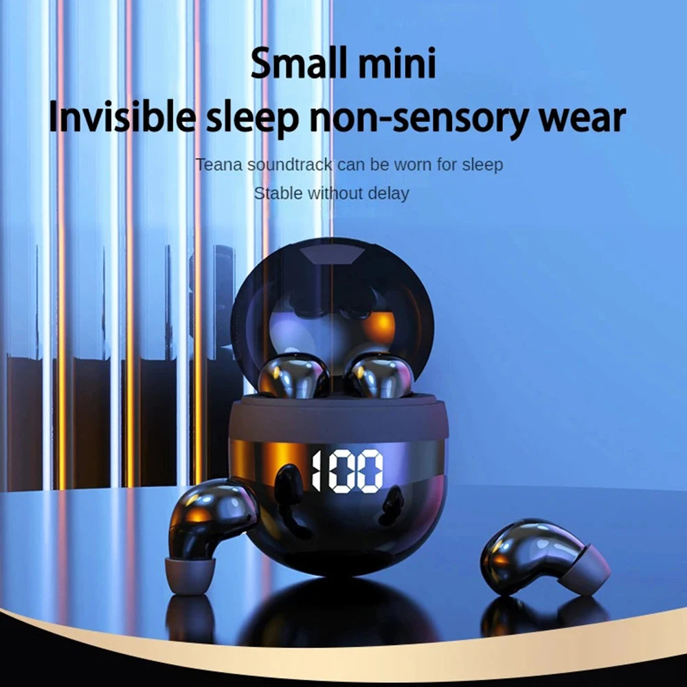 SK18 Mini Cuffie Invisibili Wireless Bluetooth 5.3 Con Microfono Cancellazione Del Rumore HD Per Dormire Con Bassi