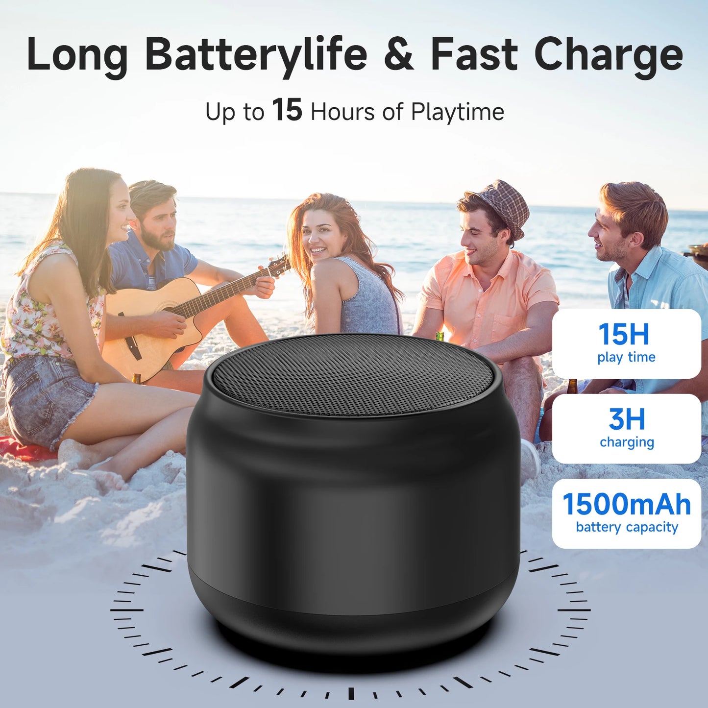 Mini Altoparlante Portatile Wireless Con Ricarica USB Stereo HD E Bassi Potenti Ideale Per Eventi All'Aperto