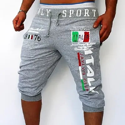 Pantaloncini Sportivi Uomo Capri Con Coulisse Stampa Lettera Outdoor Weekend Streetwear Moda