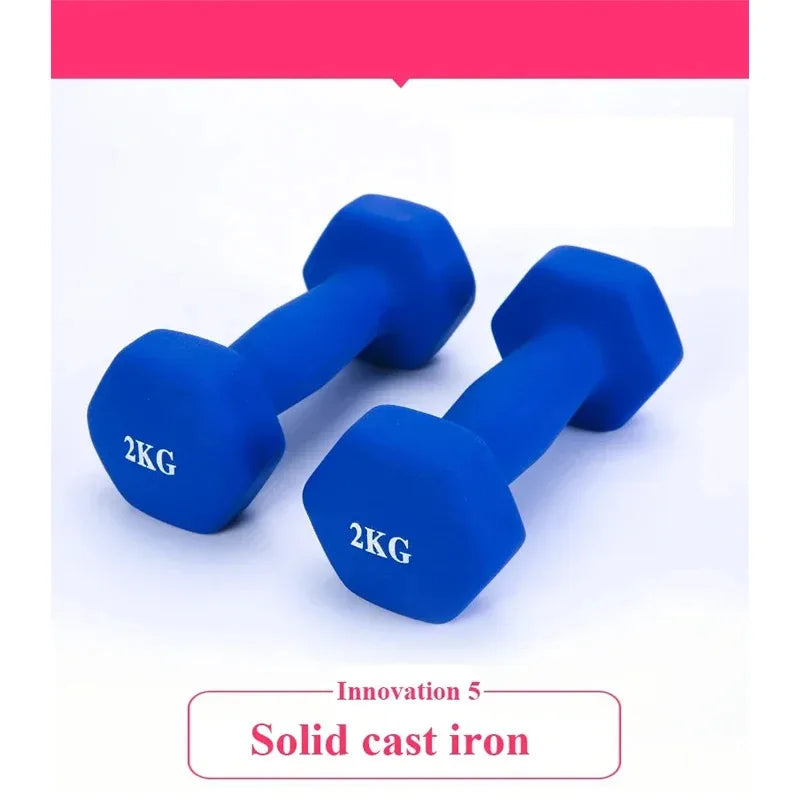 Manubrio Esagonale Da 2Kg In Ferro Massiccio Opaco Per Casa Fitness Delle Donne Ideale