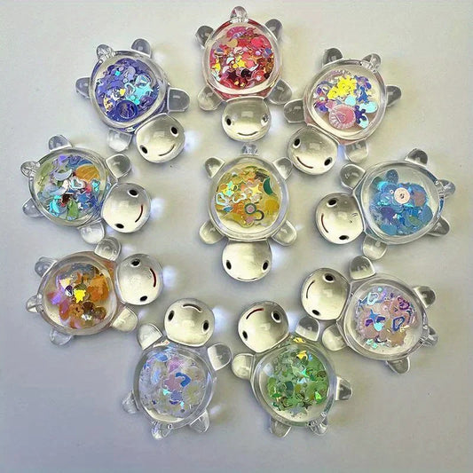 10 figurine di tartarughe in resina che si illuminano al buio, decorazioni di tartarughe colorate vibranti, ornamenti in miniatura per interni ed esterni, casa e giardino