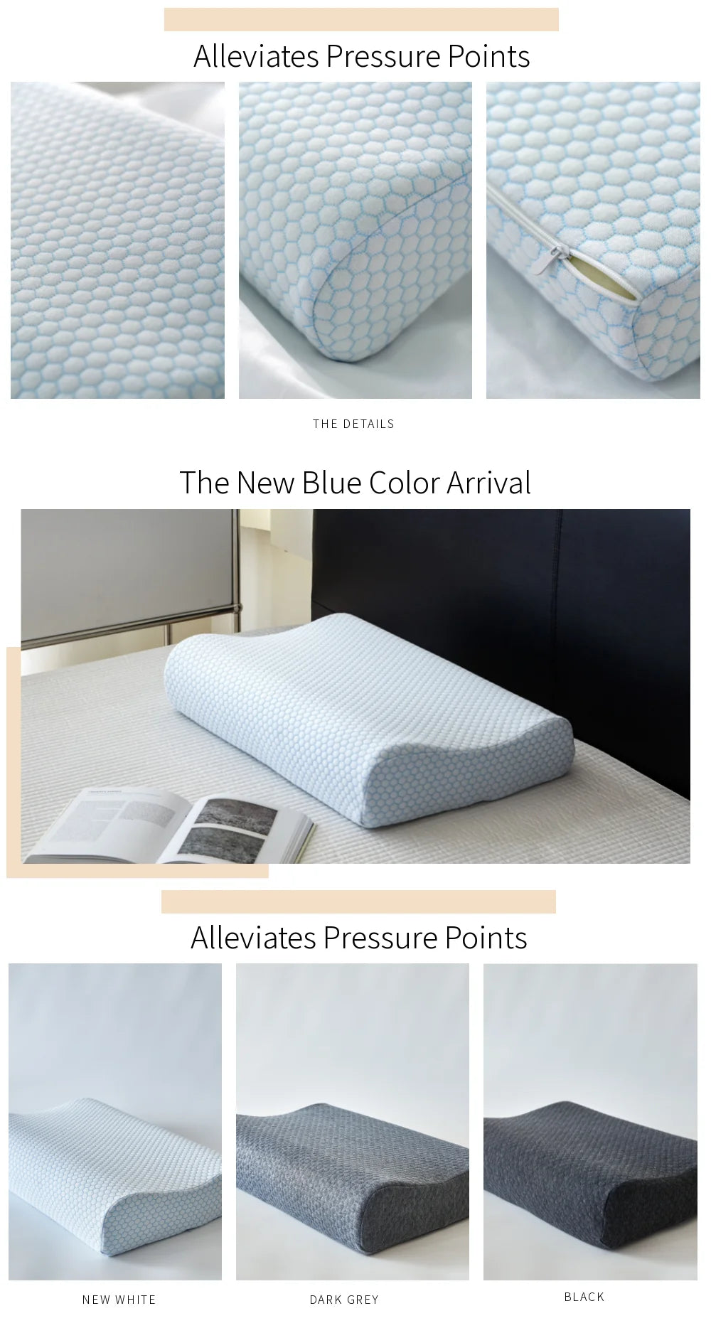 Cuscino Ergonomico In Memory Foam Singolo Con Supporto Cervicale Per Letto Rinfrescante E Traspirante