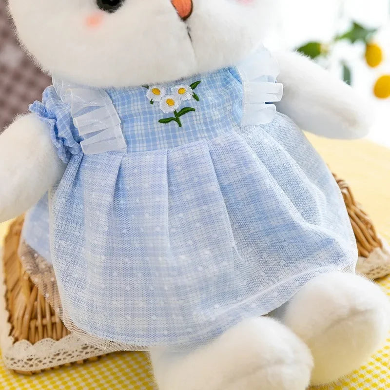 Coniglio Peluche Simpatico Con Fiore Gonna Giocattolo Morbido Bambola Pasquale Regali Di Natale Bambini Ragazze