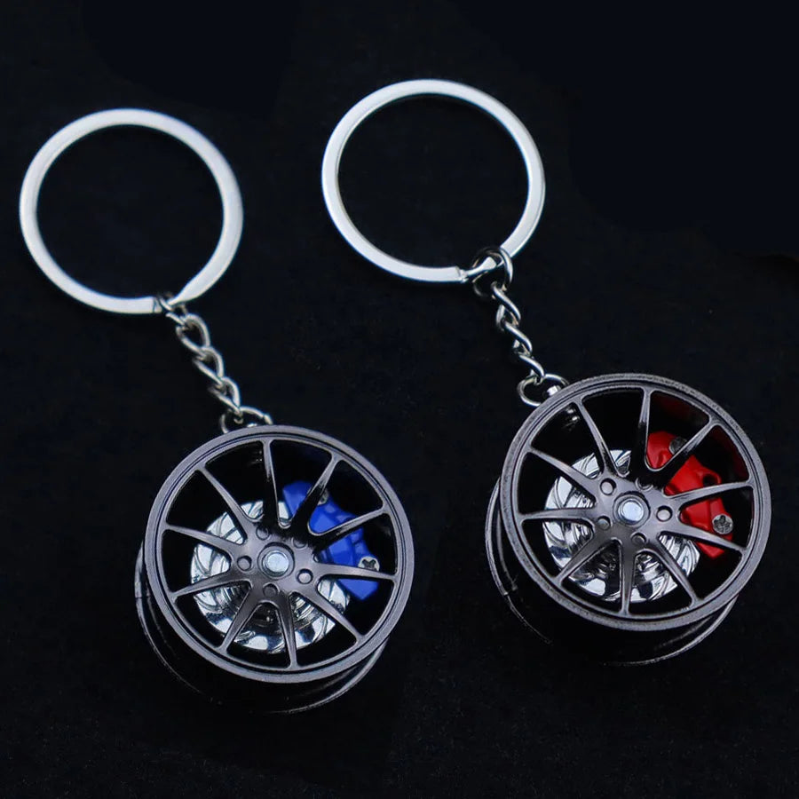 Portachiavi Con Mozzo Ruota In Metallo Alla Moda Fidget Spinner Auto Rotanti Ciondolo Compleanno Regalo Festa Papà
