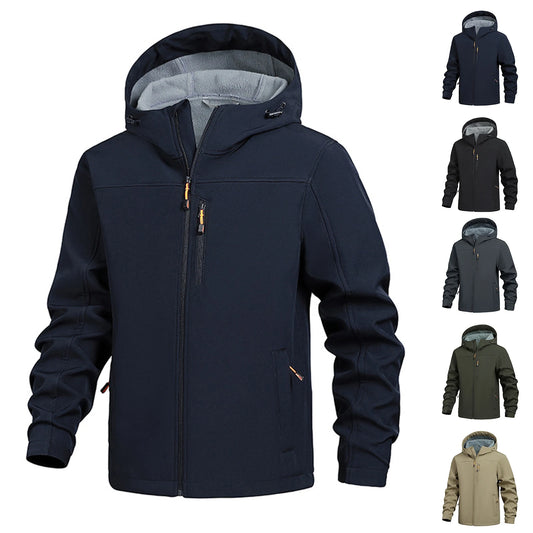 Giacche Con Cappuccio Impermeabili Uomo Autunno Inverno, Ideali Per Escursionismo Caccia Pesca All'aperto Fleece Casual