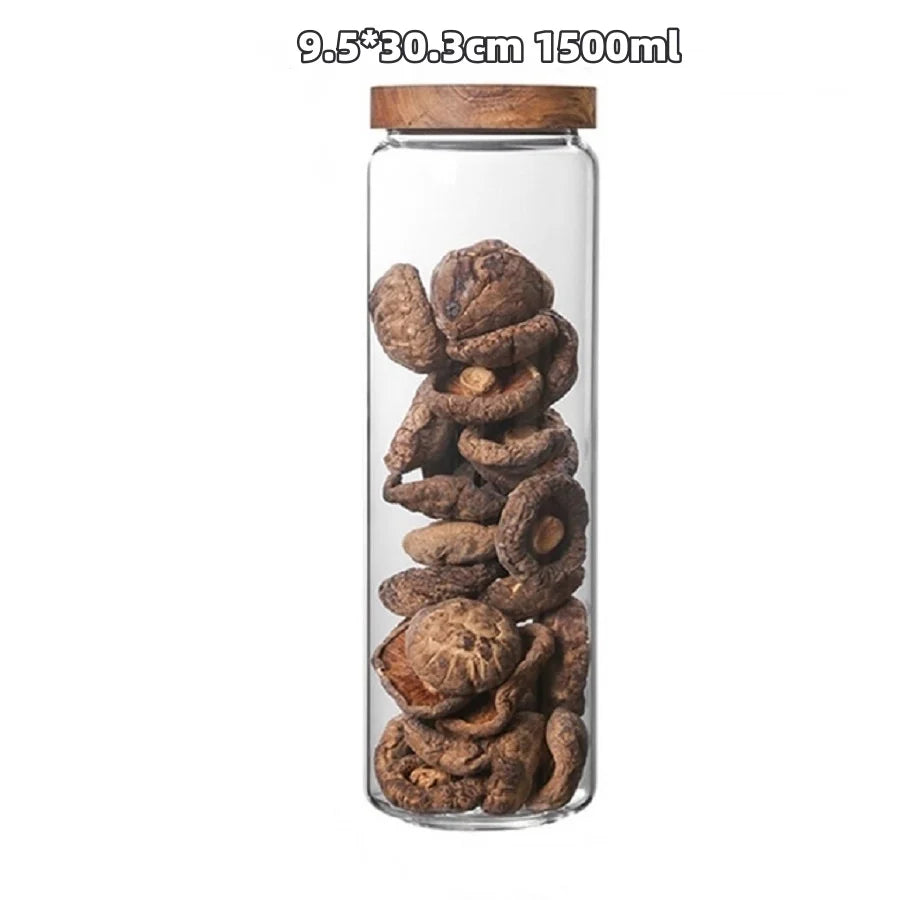 Contenitori In Vetro Per Alimenti Con Coperchi Ermetici In Bambù Senza BPA 450 750 1000 1500 Ml
