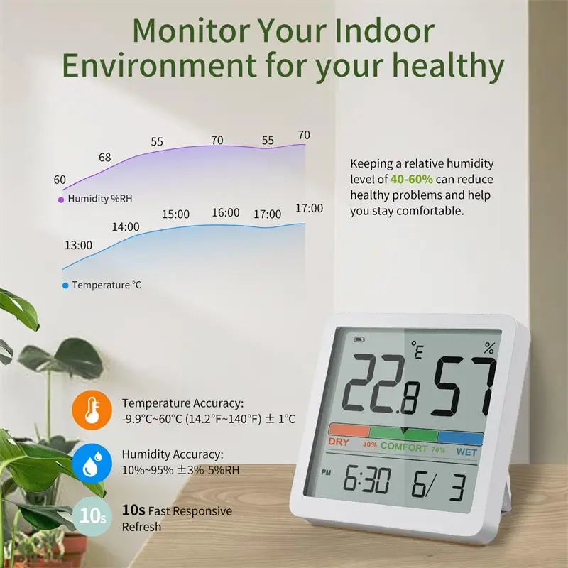Noklead Misuratore Umidità Temperatura Interna Termometro Digitale LCD Igrometro Stazione Meteo Monitor Intelligente