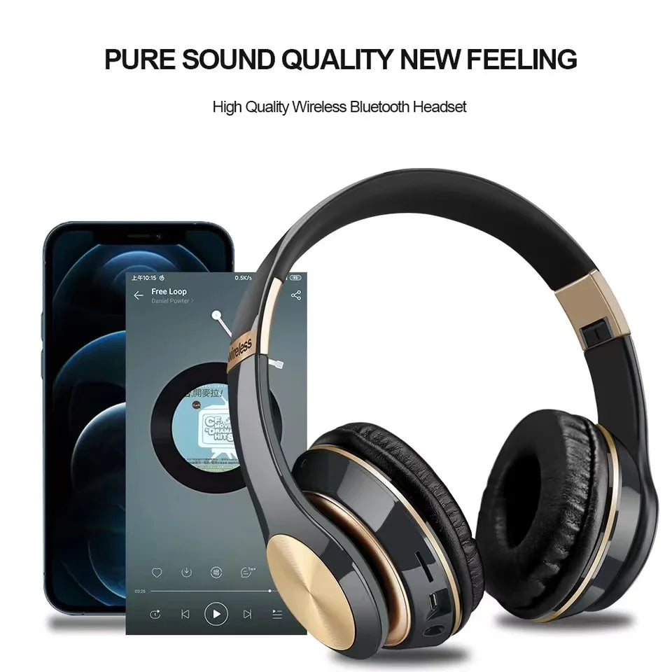 Auricolare Bluetooth T5 Pieghevole Con Microfono Integrato Per PC Gaming E Assistente Vocale Wireless E Cablate 3,5 Mm