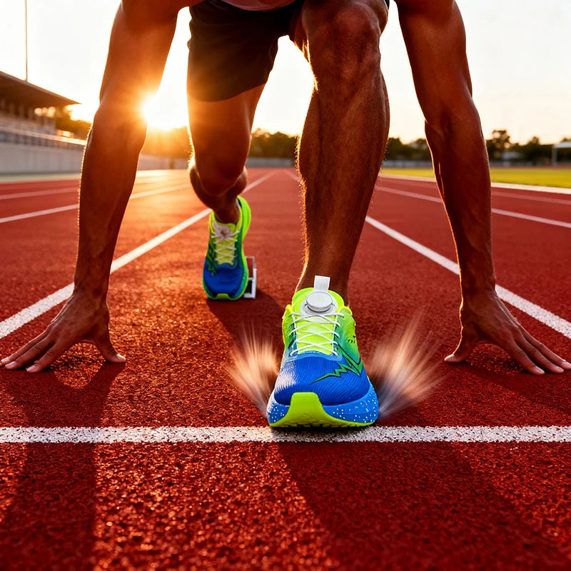Scarpe Da Corsa Fluorescenti Carbon Board Marathon Uomo Traspiranti Leggere Comode Sneakers Antiscivolo