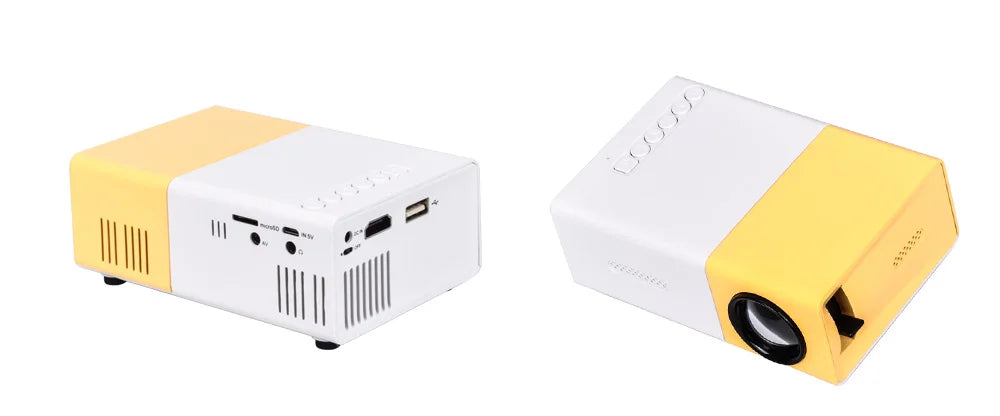 YG300 Mini Proiettore LED Aggiornato 1000 Lumen Risoluzione 320x240 HDMI Compatibile USB Lettore Multimediale Domestico