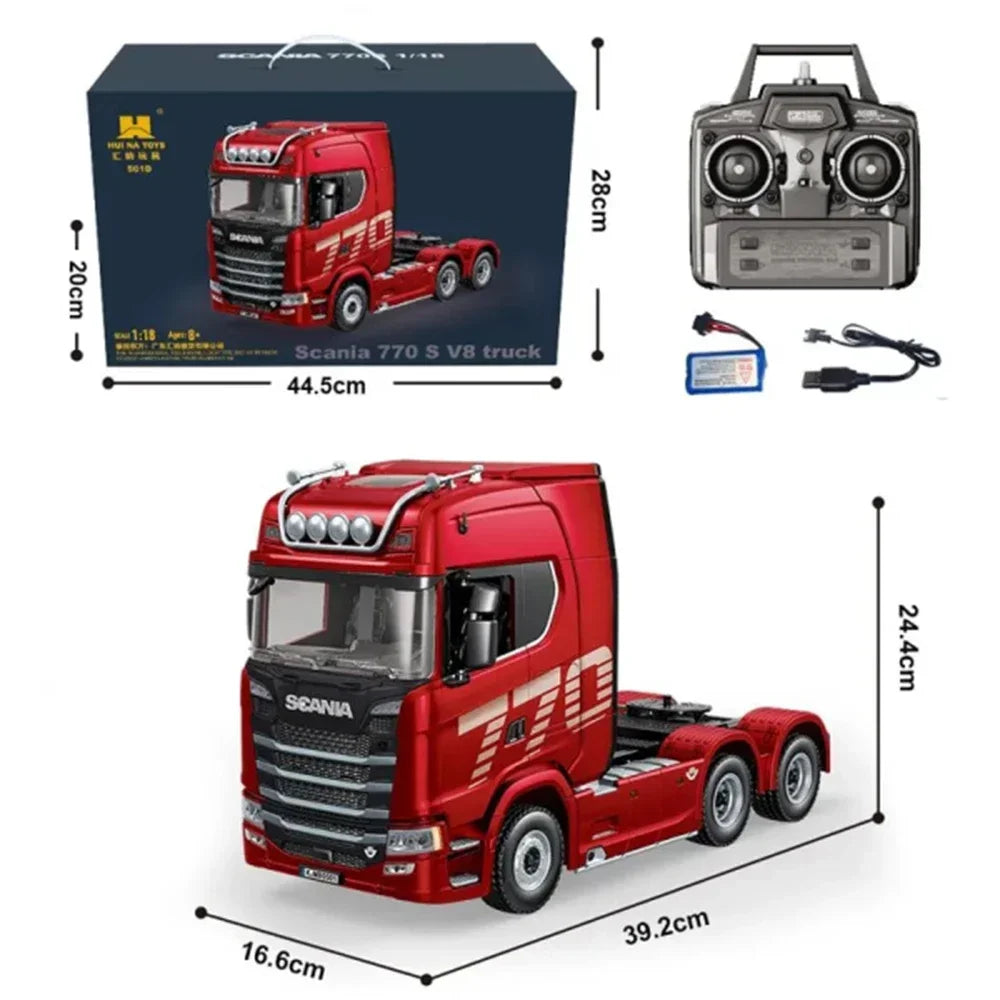 Huina 1501 770S RC Camion 1/18 2.4G Telecomando Con Luce E Suono Ingegneria Rimorchio Giocattolo