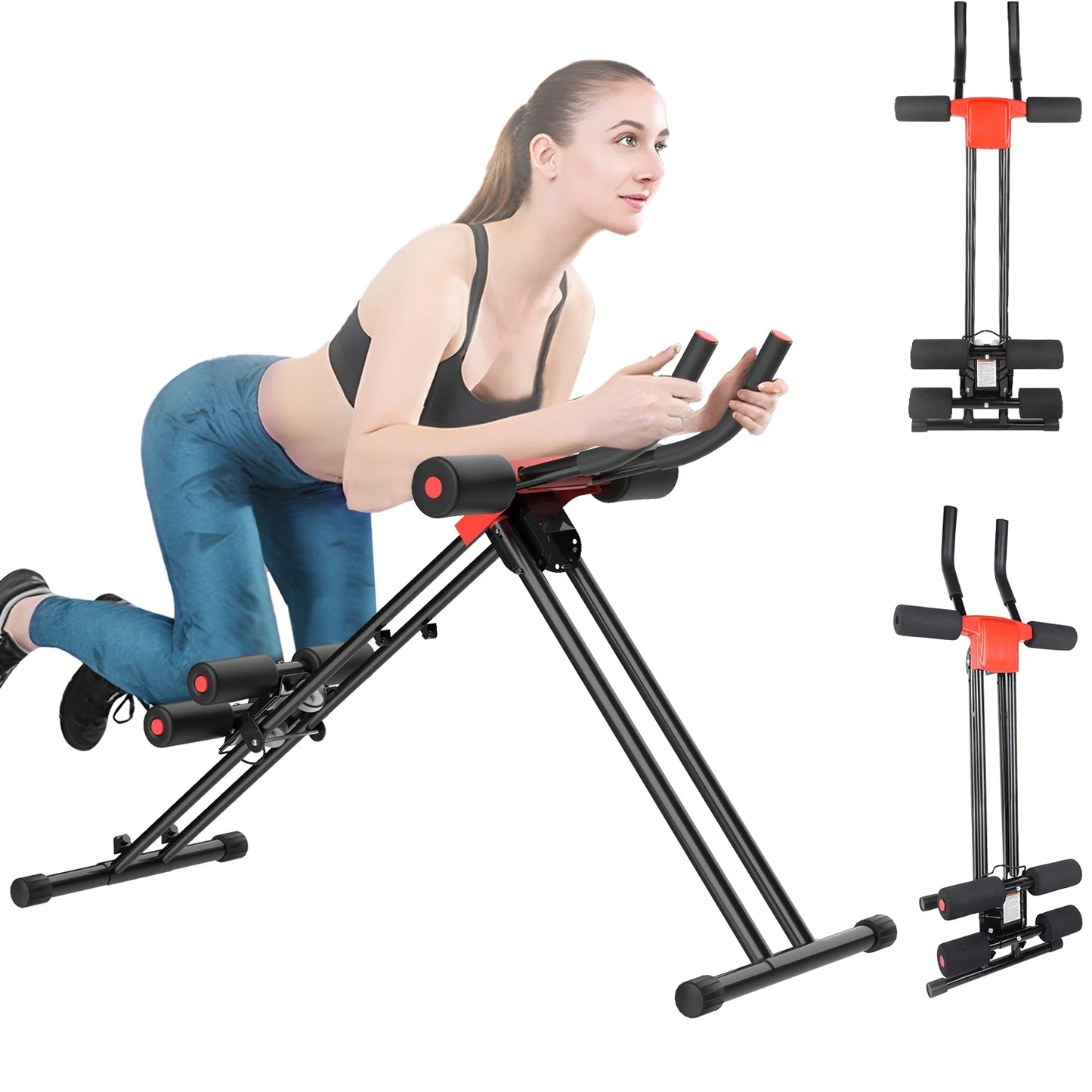 Allenatore Addominale Compatto HGTUGO a 5 Livelli Regolabili Antiscivolo Ergonomico per Allenamento a Casa
