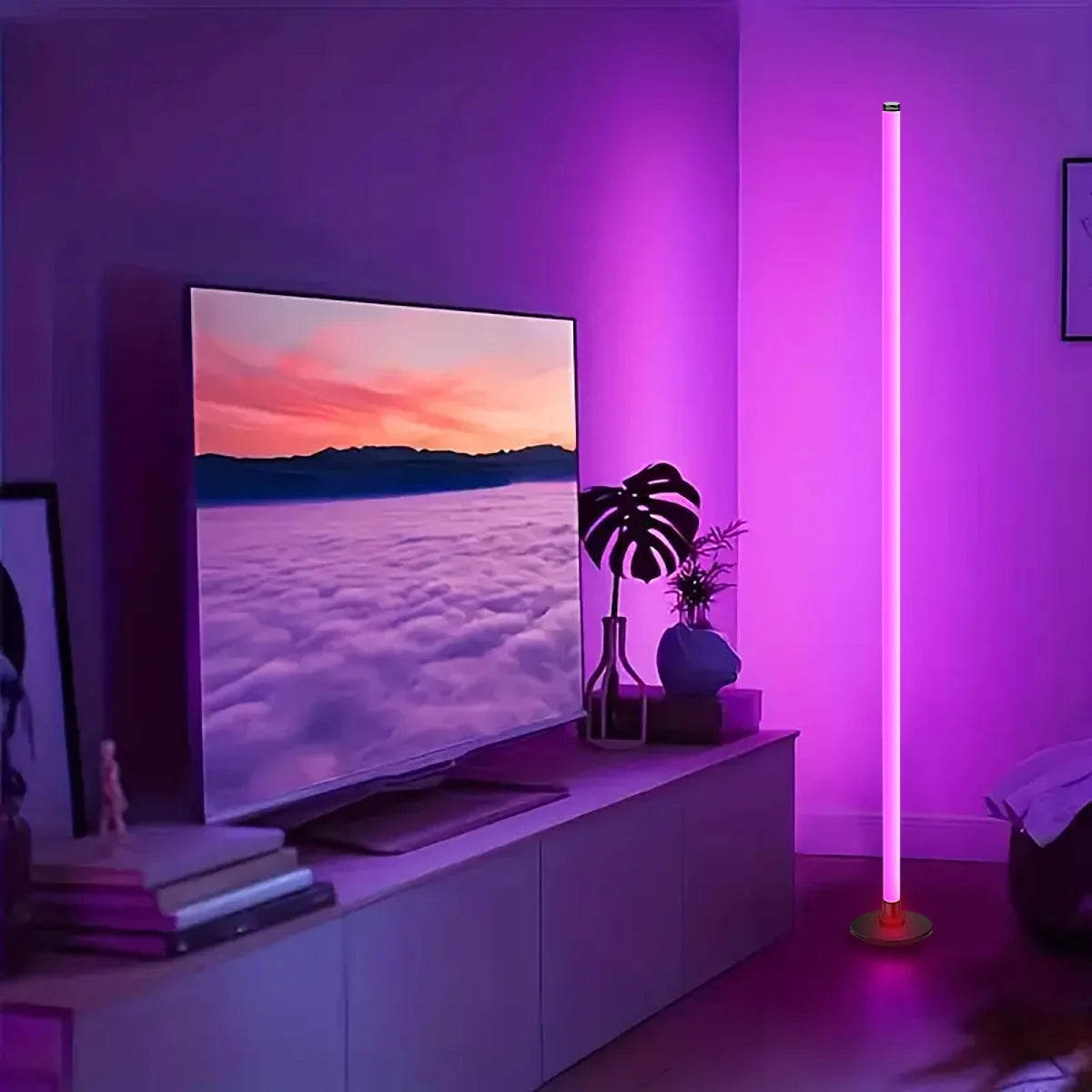 Lampada Da Terra RGB Intelligente Controllo App Telecomando Sincronizzazione Musicale Illuminazione Angolare Timer