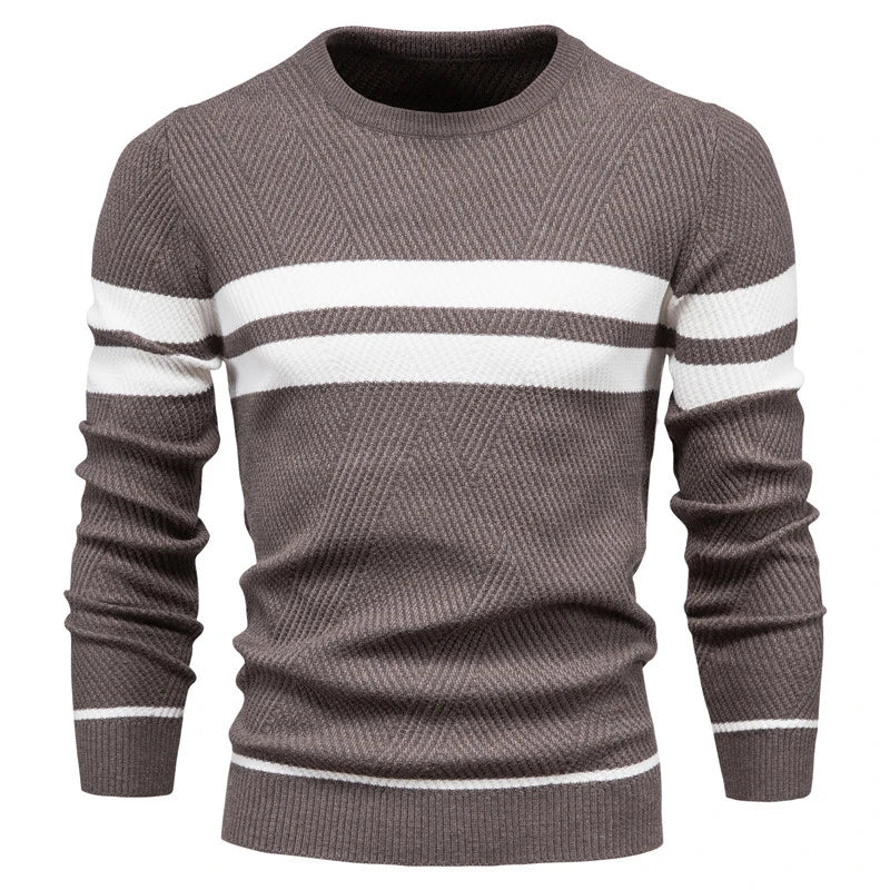 Pullover Maglione Da Uomo O Collo Patchwork Manica Lunga Caldo Sottile Abbigliamento Uomo Moda Casual Autunno