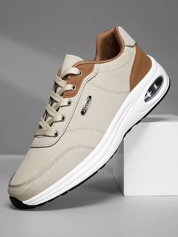 Scarpe Sportive Da Uomo Impermeabili In Pelle Casual Antiscivolo Da Passeggio E Tennis Con Aumento Di Altezza
