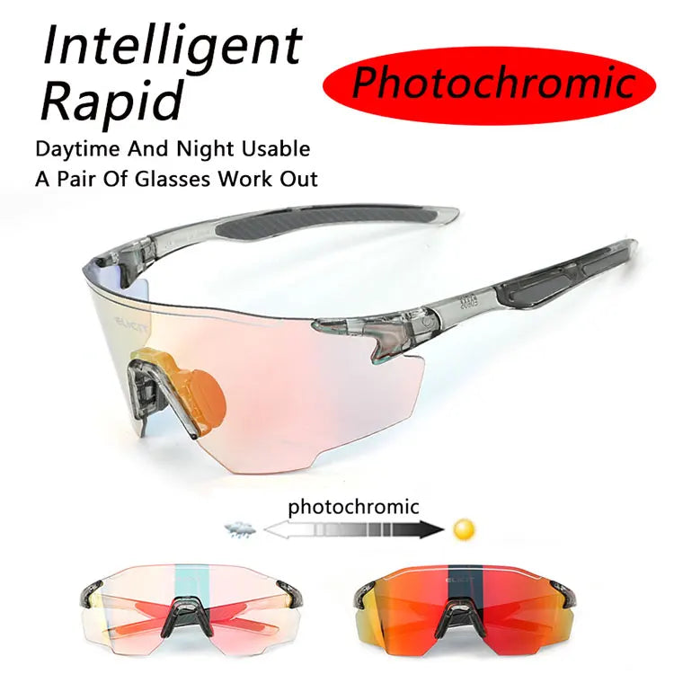 Occhiali da Ciclismo Polarizzati Fotocromatici UV400 per Uomo e Donna da Bici da Strada MTB Occhiali da Sole