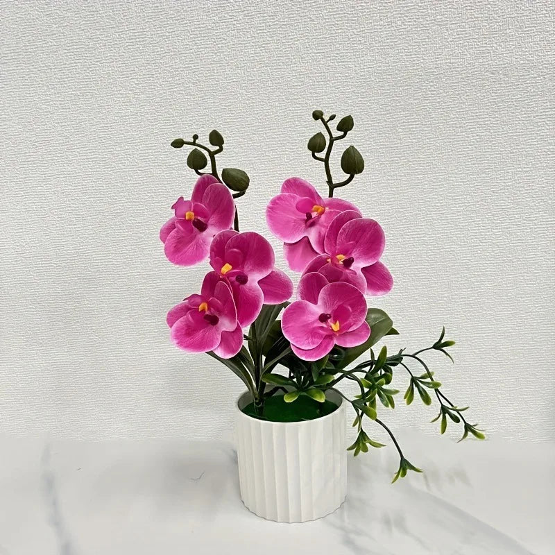 Doppio Pacchetto Farfalle Orchidee Artificiali Con 6 Fiori Verde Realistico Per Piante In Vaso Decorazione Interni