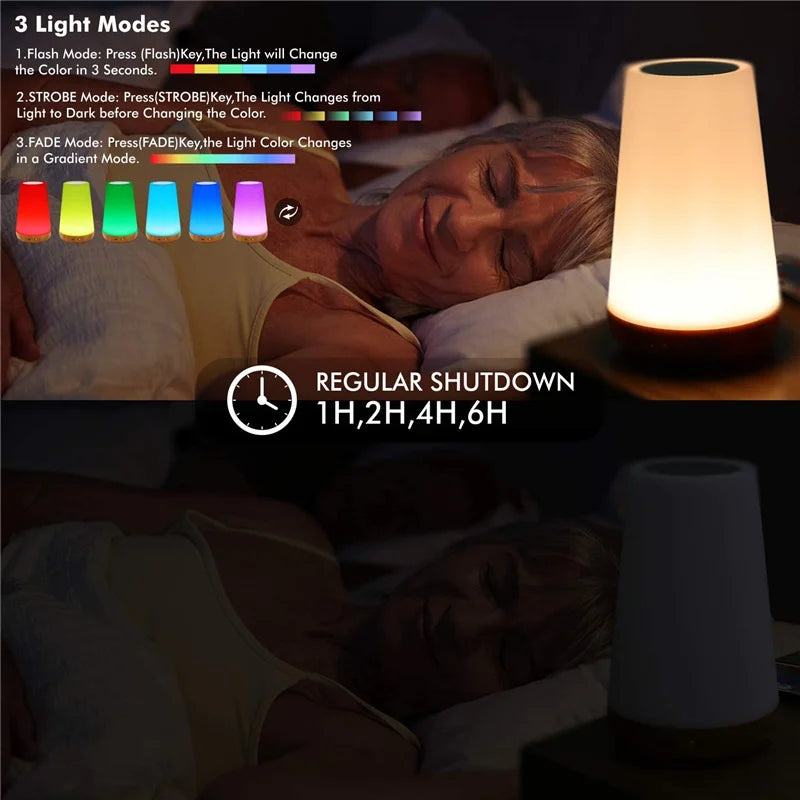 Lampada Notturna RGB Ricaricabile USB Con Telecomando E Touch Dimmerabile Per Comodino E Tavolo Portatile 13 Colori