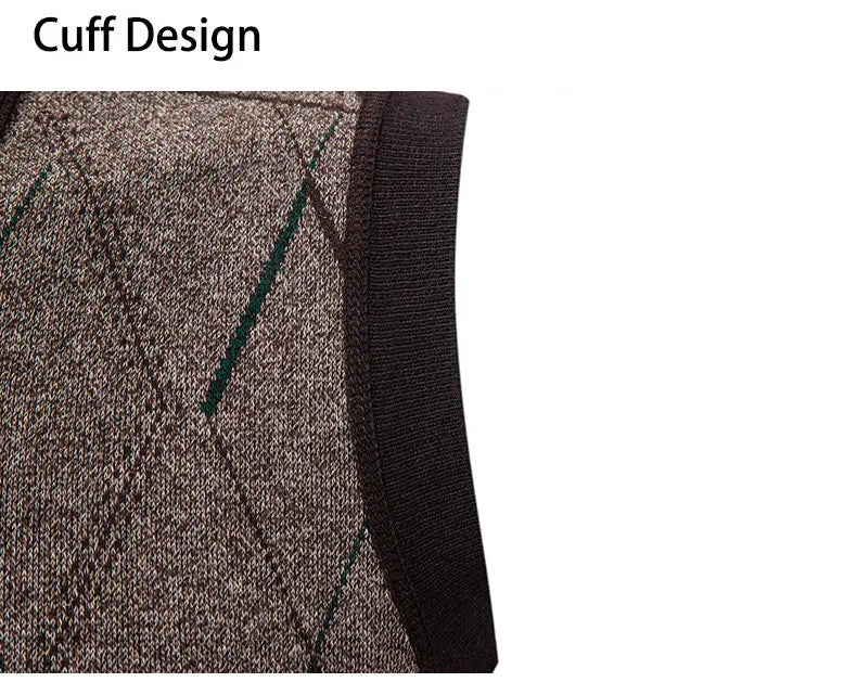 Gilet Da Uomo Con Scollo A V Senza Maniche In Maglia Lavorata Con Bottoni E Fodera In Pile Per Autunno Inverno