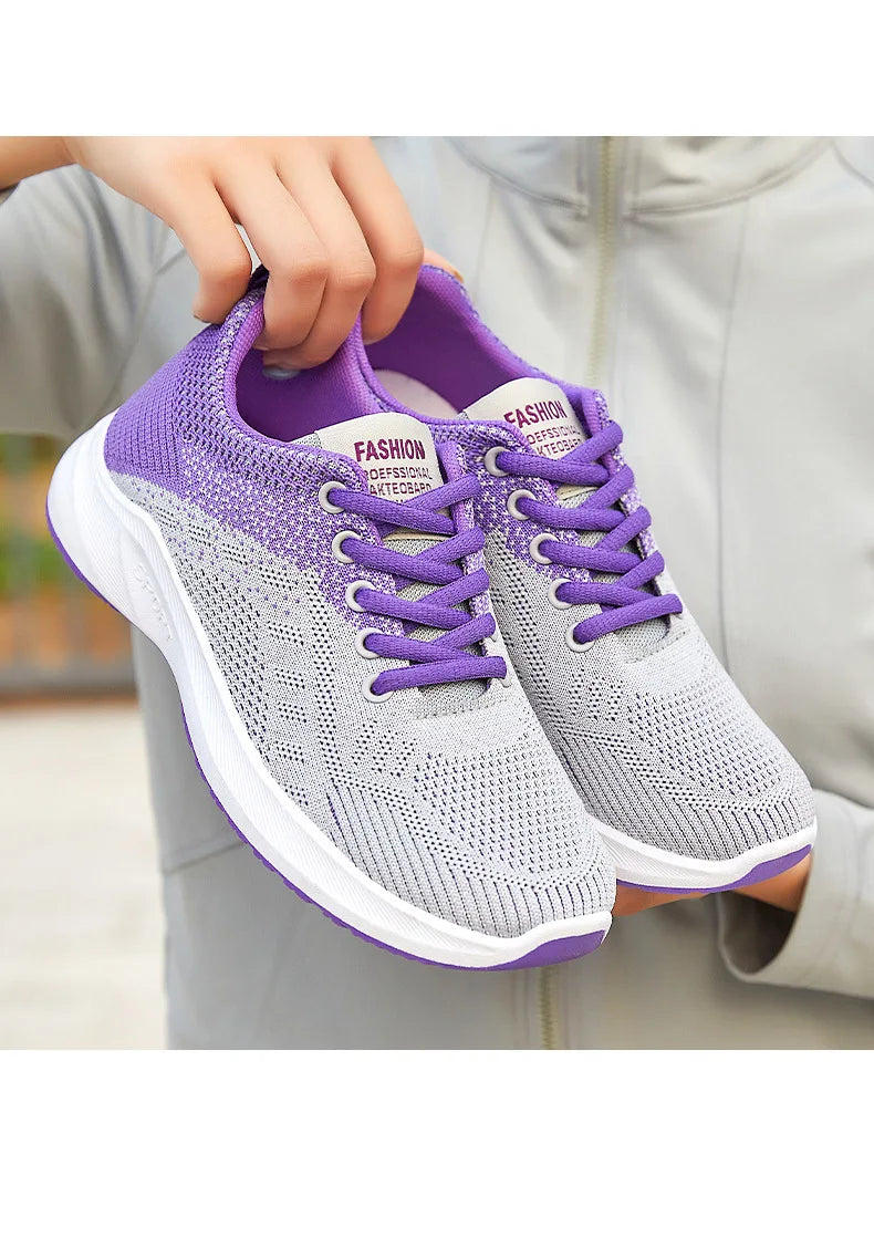 Scarpe Da Ginnastica Da Donna Vulcanizzate Air Mesh Morbide E Leggere Con Plateau Basso Da 1 A 3 Cm Lacci Scarpe Casual