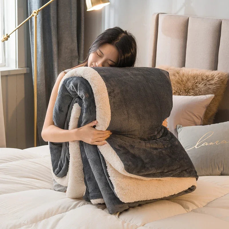 Coperta Riscaldata In Lana Portatile Doppia Faccia Antipilling Queen Letto Invernale Per Campeggio