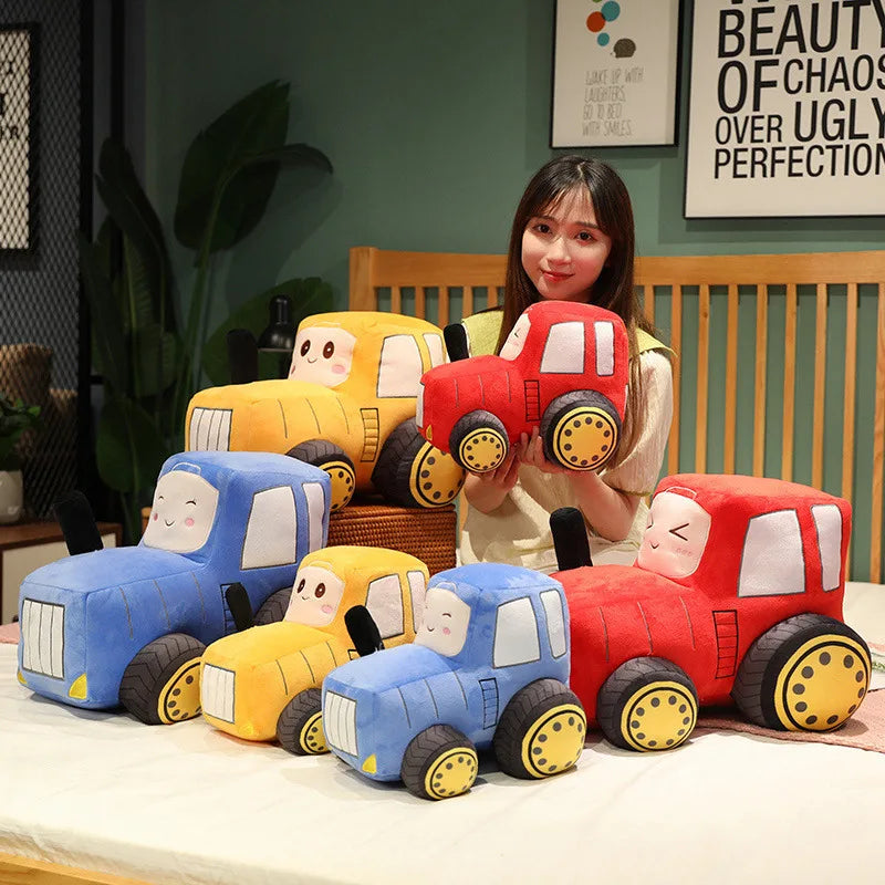 Simulazione Trattore Escavatore Giocattoli Di Peluche Per Auto Kawaii Morbido Cuscino Veicoli Regalo Natale Bambini