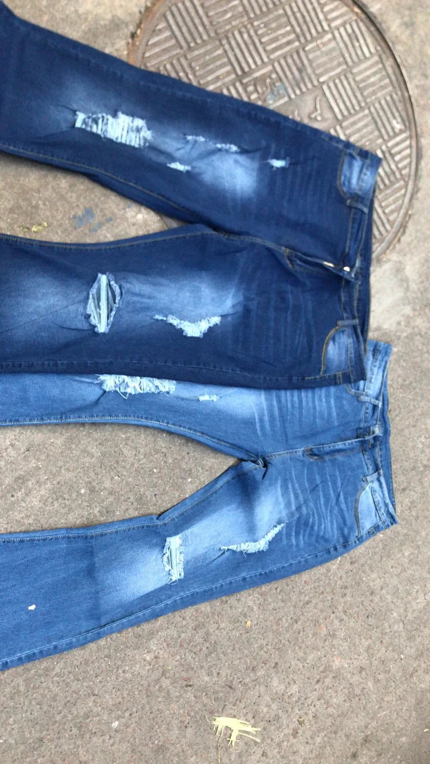 Jeans Zampa Elefante Vita Alta Da Donna Con Strappi Pantaloni Lunghi Super Elastici Design Lavato Origine Cinese