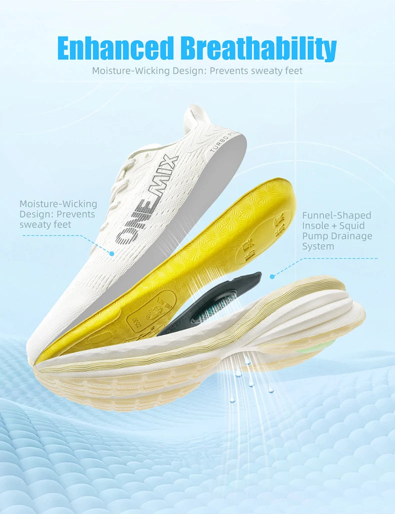 Onemix Sneakers Ad Alto Rimbalzo Uomo Traspiranti Allenamento Resistente All Usura Scarpe Da Corsa
