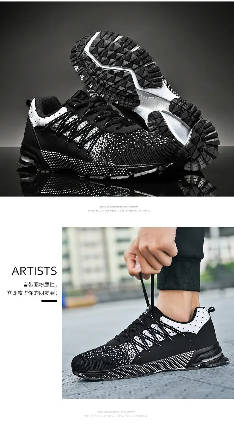 Scarpe Sportive Da Corsa Traspiranti In Mesh Con Suola Spessa Bianco Nero Coreane Per Giovani Passeggio Primavera Estate