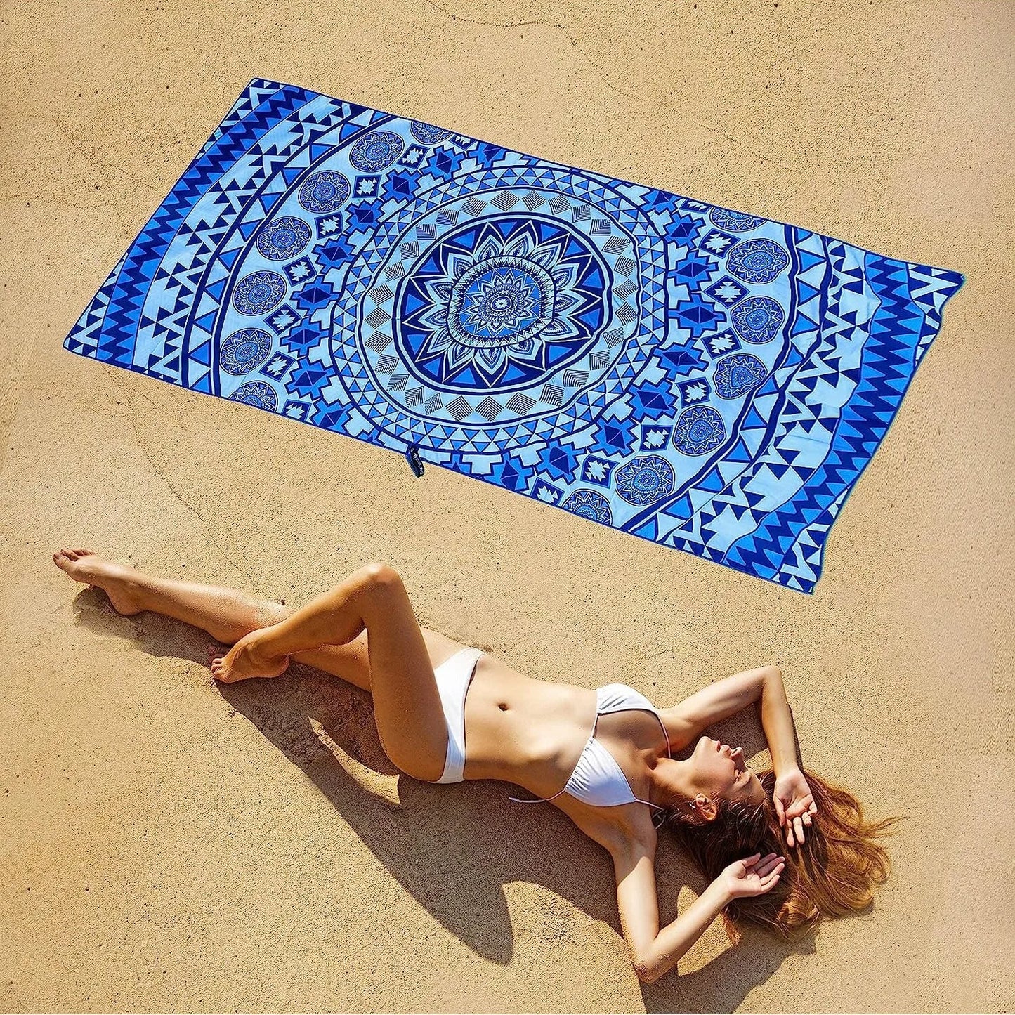 Telo Mare in Microfibra Oversize per Adulti Asciugatura Rapida Senza Sabbia per Nuoto Sport Spiaggia