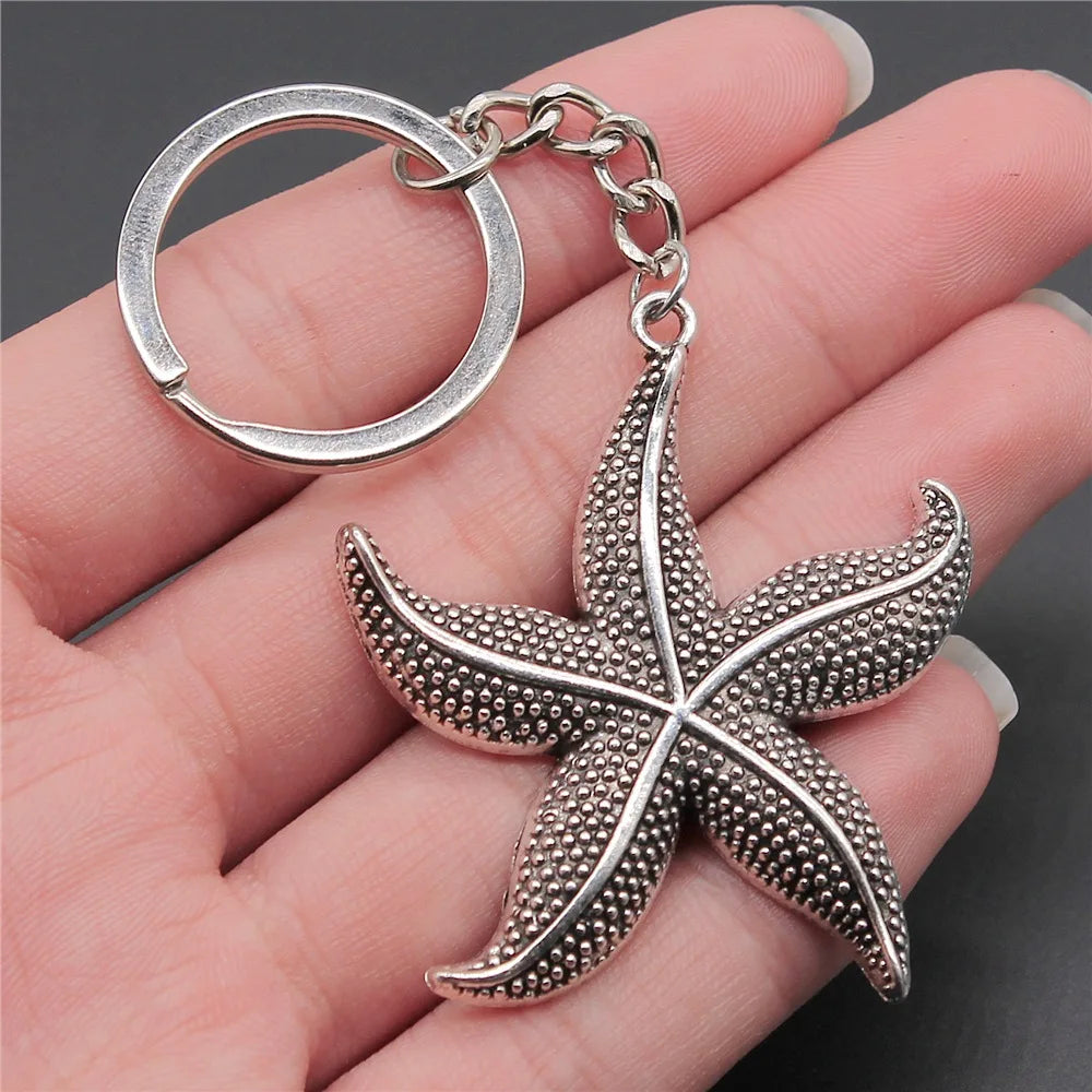 Portachiavi Tema Animali Marino Conchiglia Tartaruga Marina Cavalluccio Marino Polpo Calamari Stella Marina Sirena Regalo