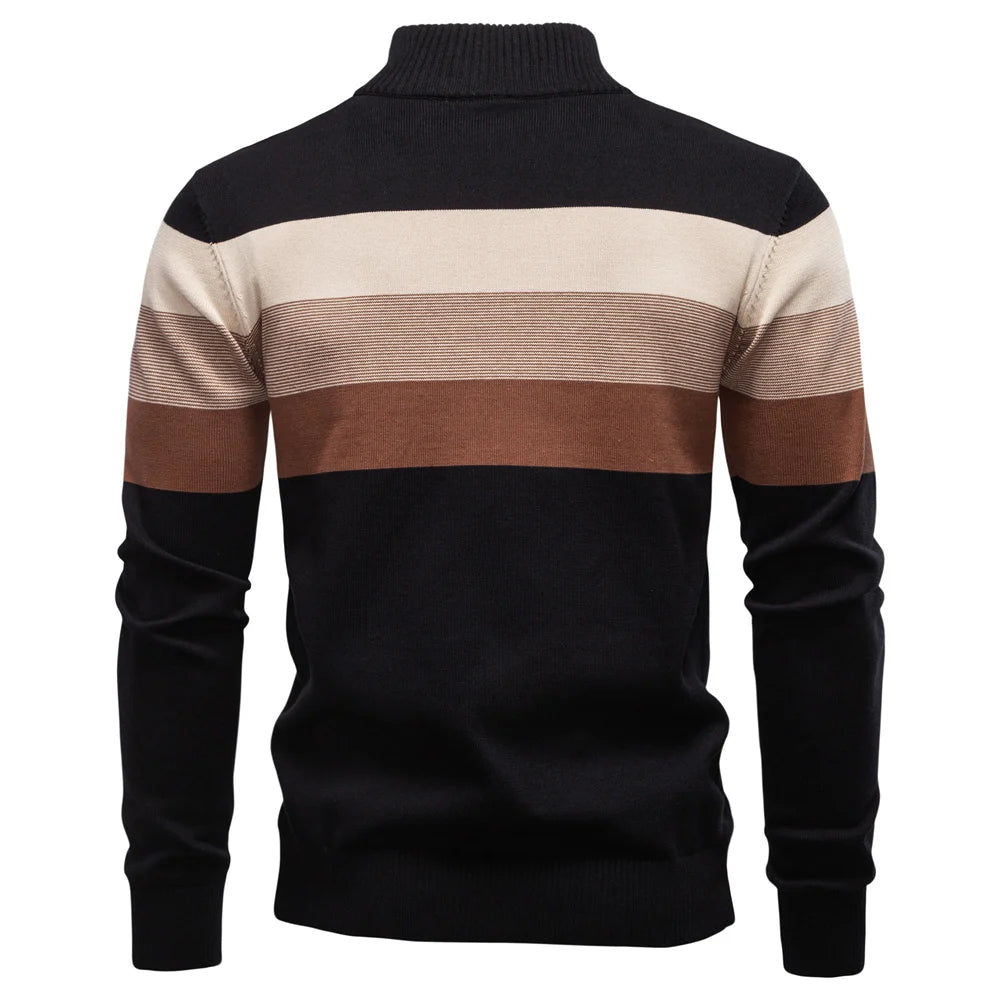 Maglione Uomo Cotone AIOPESON Zip Quarti Collo Lupetto Morbido Elasticizzato Inverno Per Uomo Stiloso