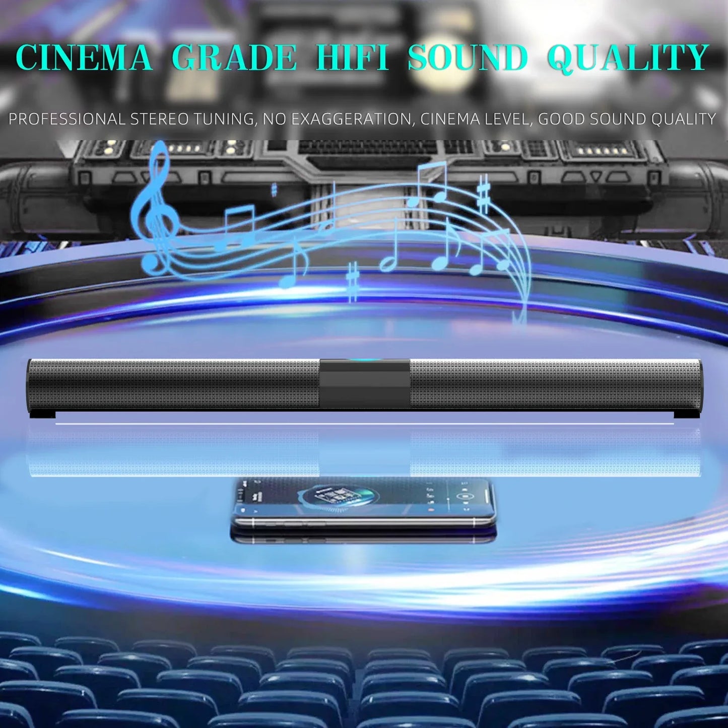 Homefish BS20 Altoparlante Bluetooth Luce Ambientale RGB 4 Altoparlanti 6 Effetti Sonori EQ Supporta TF USB AUX RCA FM