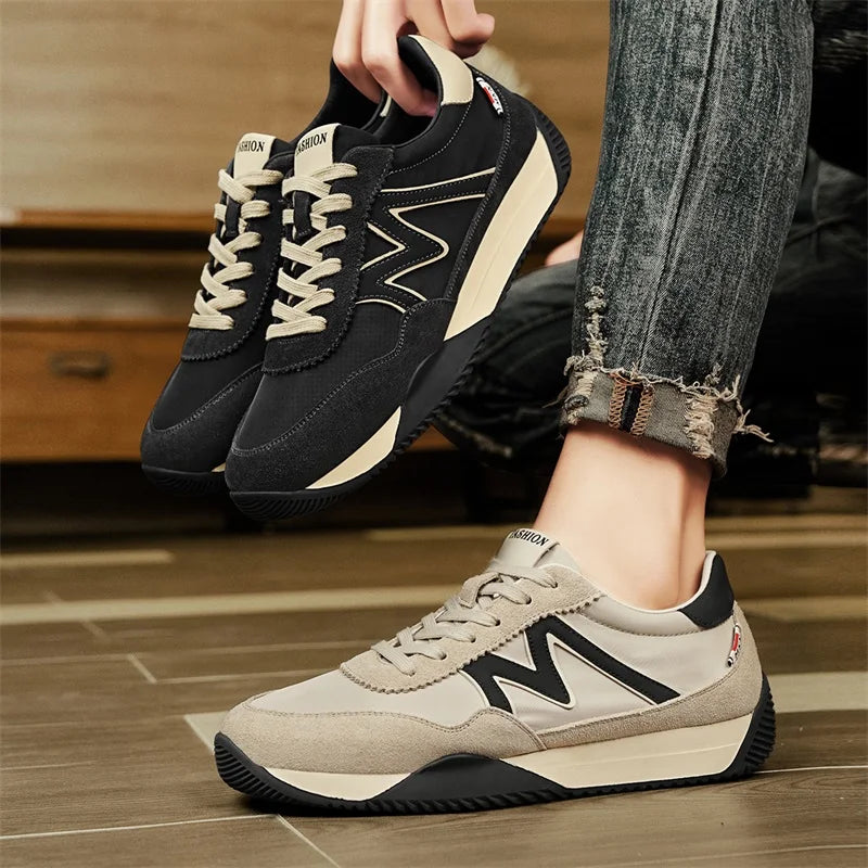 Sneakers Casual Uomo Designer Retro Scarpe Da Corsa In Microfibra Tessuto Pelle Traspirante Con Plateau Interno