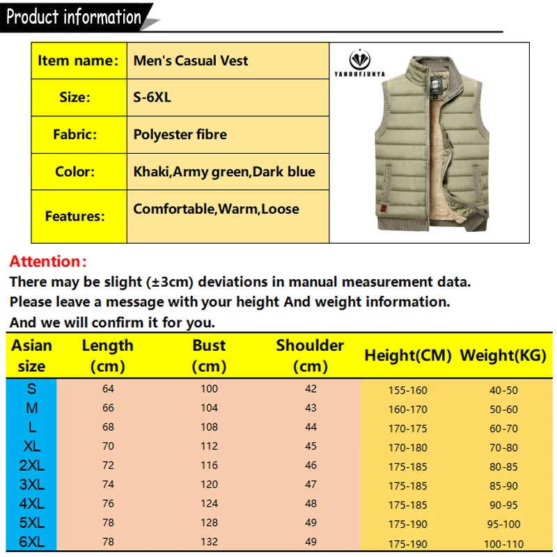Uomo 2024 Inverno Senza Maniche Gilet Con Colletto Alla Coreana Antivento Caldo Autunno Tinta Unita Casual Outdoor